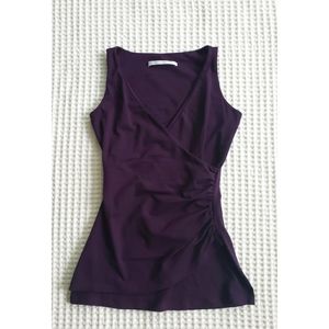 SUSANA MONACO sleeveless ruched stretch shaped top XS
